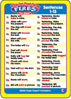 Regular Past Tense Verbs Regular Past Tense Verbs