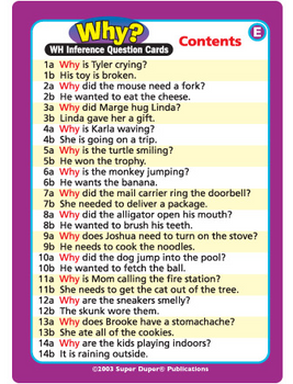 'WH' Inference Question Cards Combo 'WH' Inference Question Cards Combo