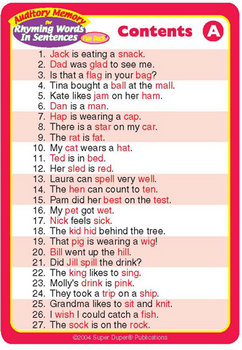 Auditory Memory for Rhyming Auditory Memory for Rhyming
