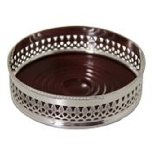 Wine Coaster - Leaf Design English Silver Plate