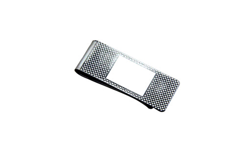 Engine Turned Silver Plated Money Clip