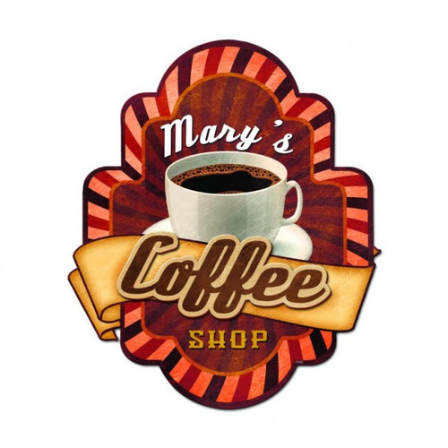 Coffee Shop 3-D Metal Sign - Personalized