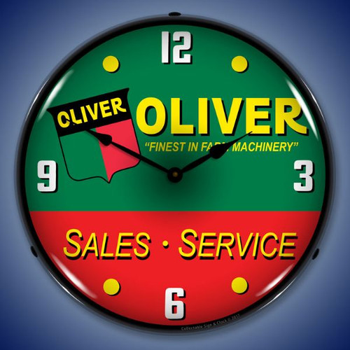 Oliver Tractor Sales & Service Lighted Wall Clock 14 x 14 Inches