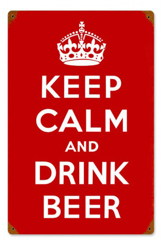 Keep Calm and Drink Beer Metal Sign 12 x 18 Inches