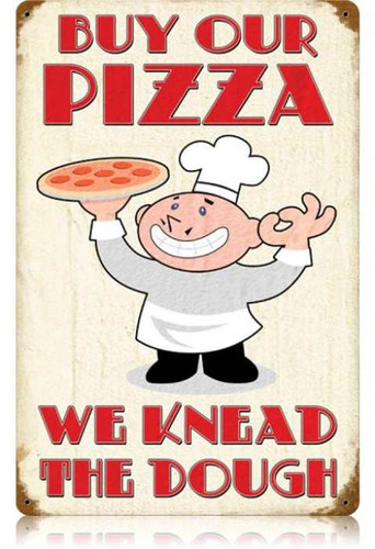 Vintage-Retro Buy Our Pizza Metal-Tin Sign LARGE