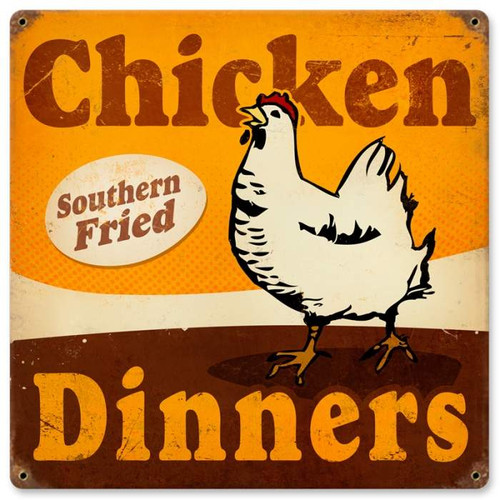Vintage-Retro Chicken Dinners Metal-Tin Sign