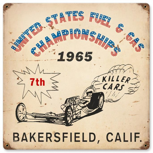 Vintage-Retro Bakersfield Killer Cars Metal-Tin Sign
