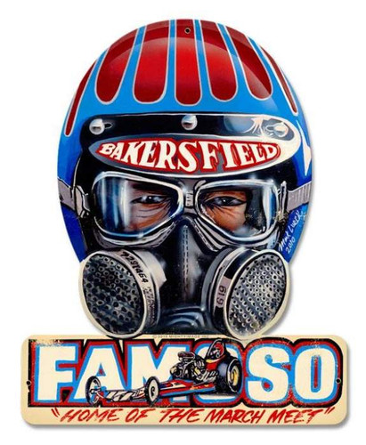 Vintage-Retro Famosa Helmet Metal-Tin Sign