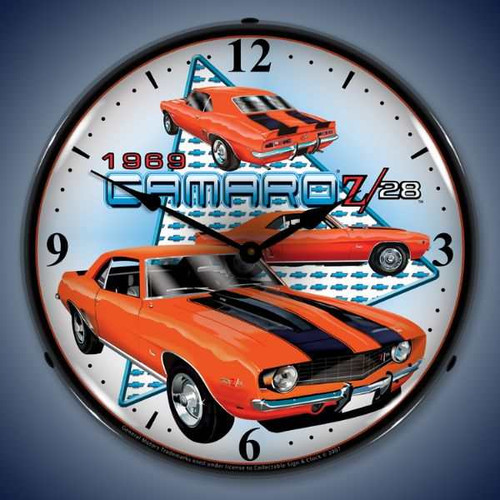 Vintage-Retro 1969 Camaro Z28 Lighted Wall Clock