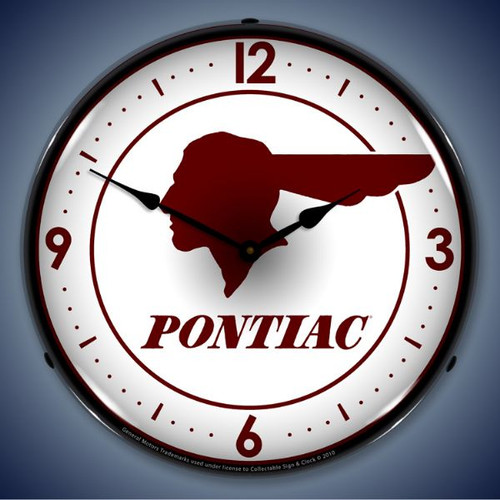 Vintage-Retro Pontiac Indian Lighted Wall Clock