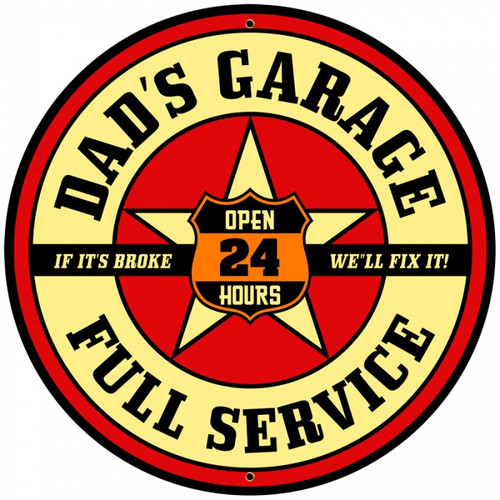 Vintage-Retro Dad's Garage Tin-Metal Sign LARGE