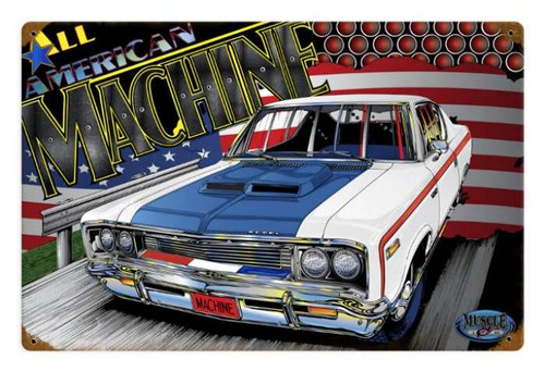 Retro All American Machine Tin Sign