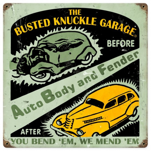 Vintage Auto Body Shop Metal Sign