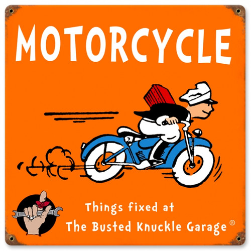 Vintage Kids Motorcycle 12 x 12 inches Tin Sign
