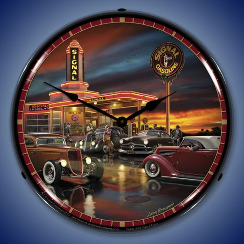 Retro Cruising the Signal Lighted Wall Clock