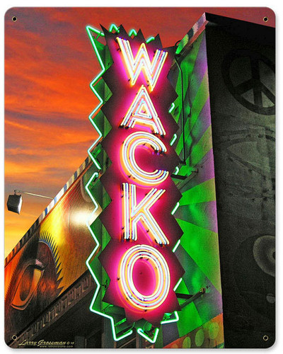 WACKO METAL SIGN 12 X 15 INCHES