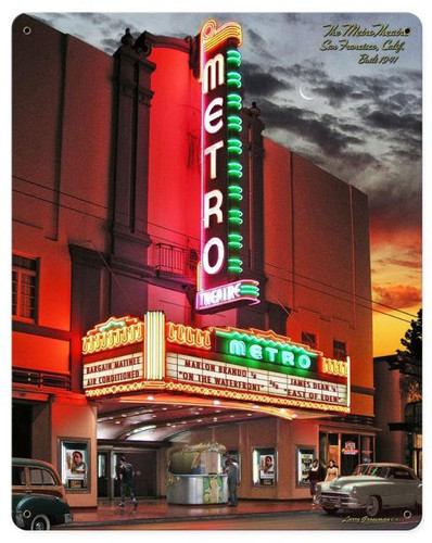 Metro Theatre Metal Sign 12 x 15 Inches