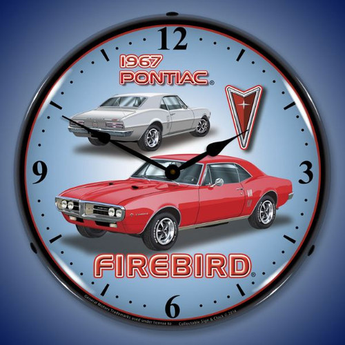 1967 Firebird Lighted Wall Clock 14 x 14 Inches
