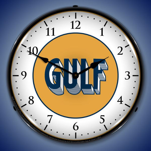 Gulf 1920 Lighted Wall Clock 14 x 14 Inches