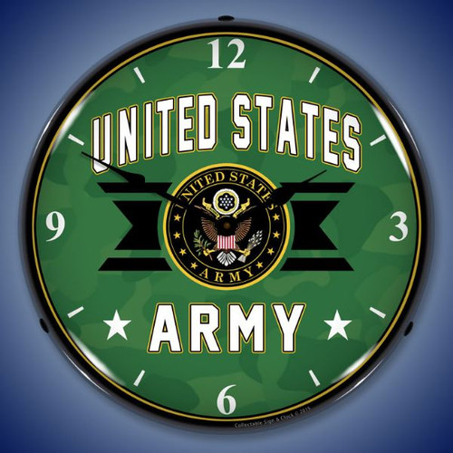 United Stated Army Lighted Wall Clock 14 x 14 Inches