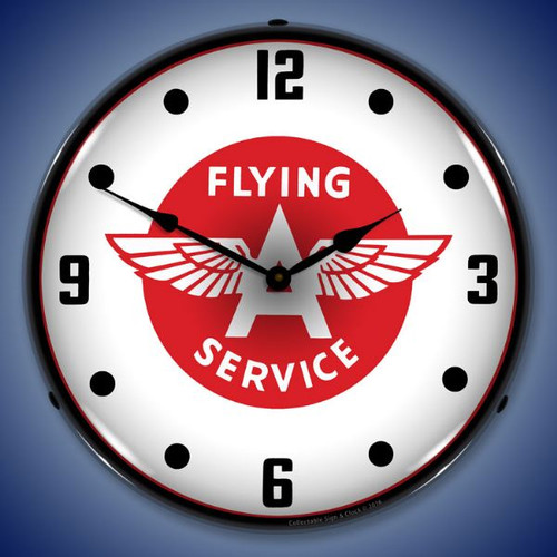 Flying A Service Lighted Wall Clock 14 x 14 Inches
