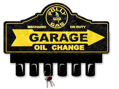 Polly Gasoline Metal Key Hanger 14 x 10 Inches