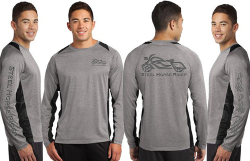Steel Horse Rider Wicking REFLECTIVE Long Sleeve Motorcycle Shirt (Graphics protected by copyright laws, unauthorized use is prohibited)