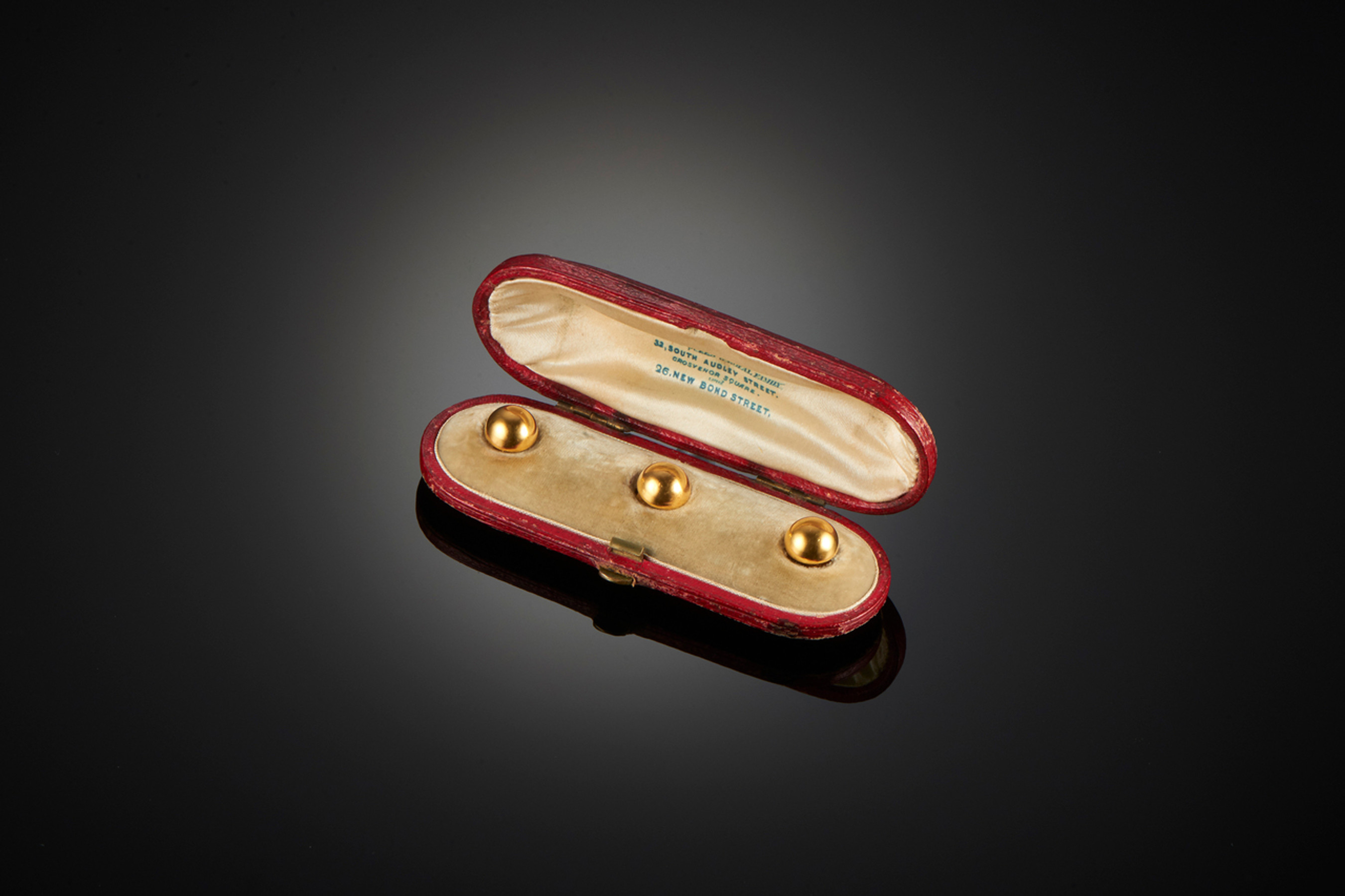 Handsome Set of Gold Dress Studs by Tessier - Front Image