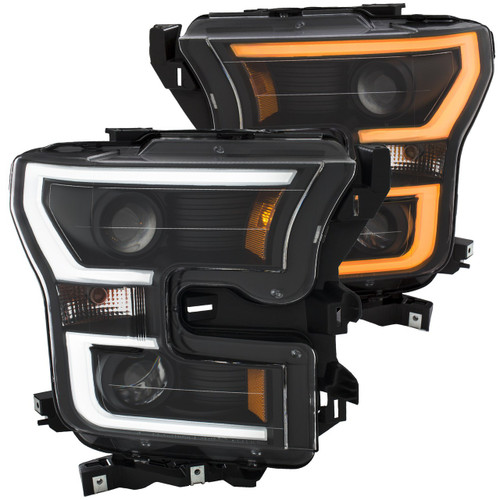 2015-2017 Ford F-150 Anzo Switchback Outline Projection Headlights (Black Housings) 2015-2017 Ford F-150 Anzo Switchback Outline Projection Headlights (Black Housings)