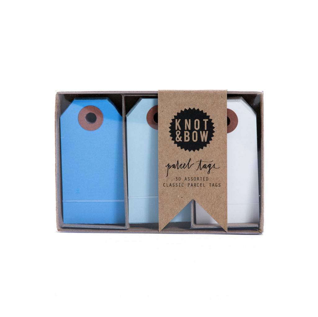 Parcel Tag Trio Box, Blue Mix