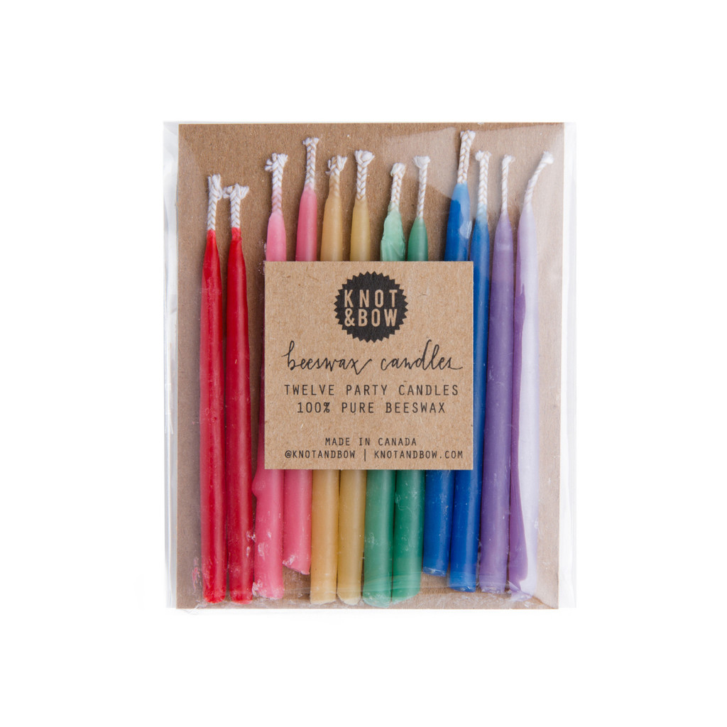 Beeswax Party Candles, Rainbow