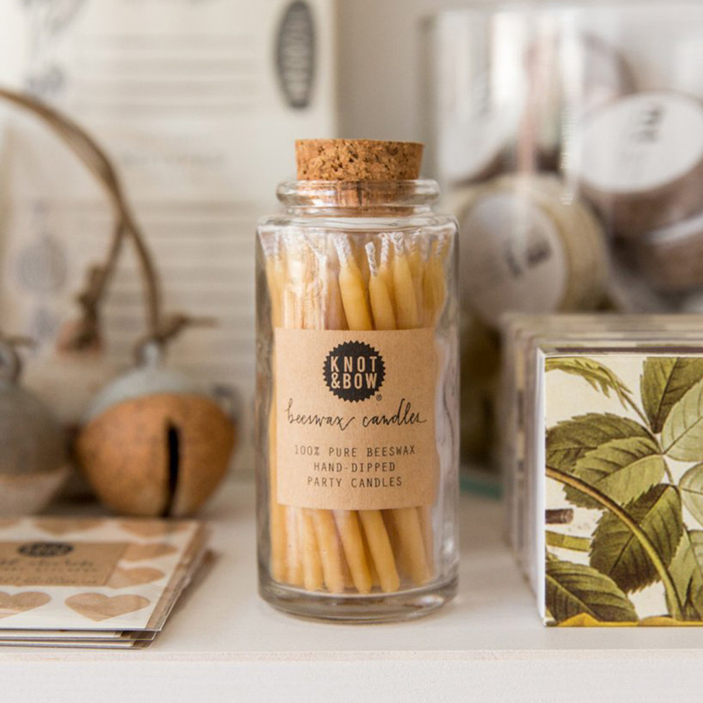 Beeswax Party Candle Jar, Natural