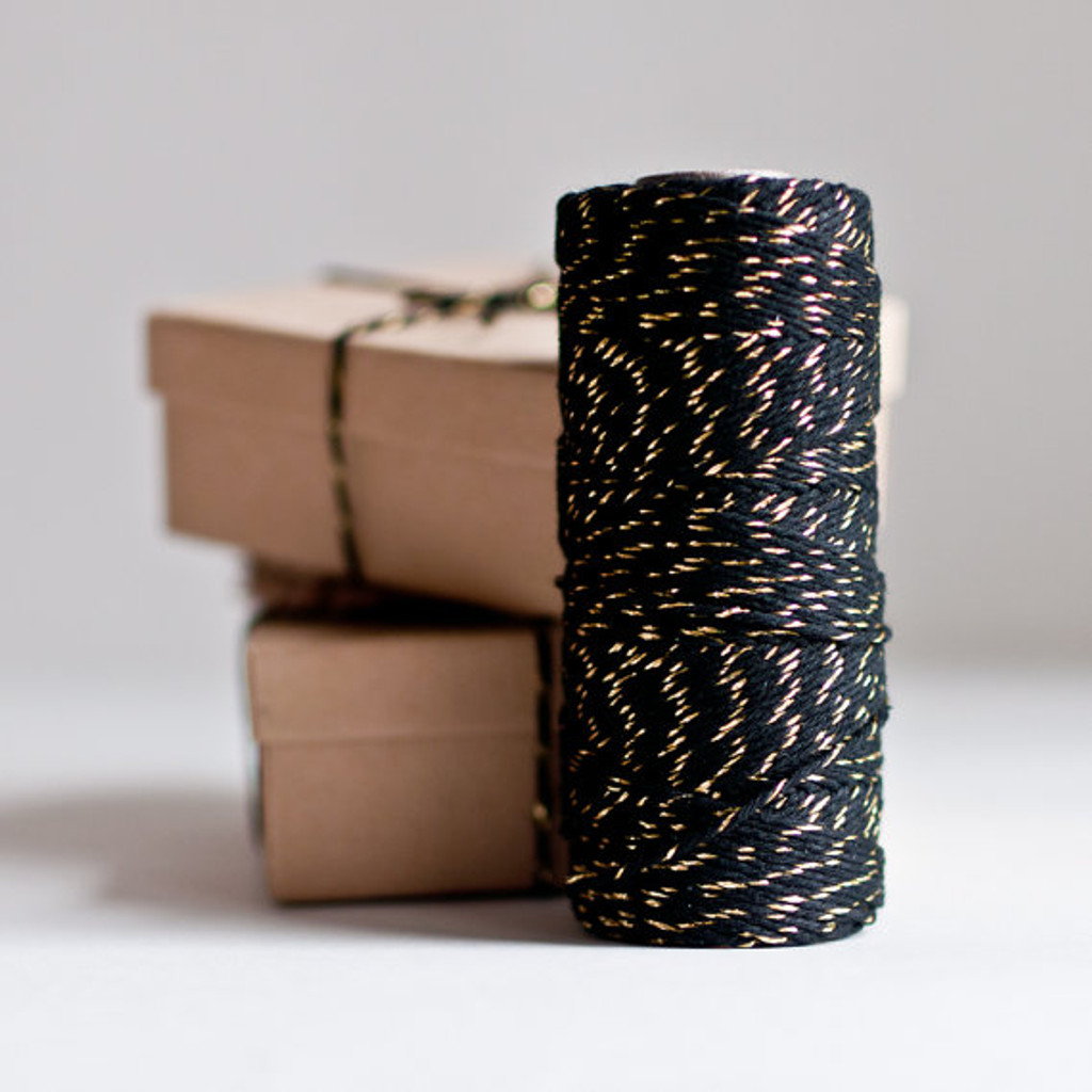 Glitter Twine, Black + Gold