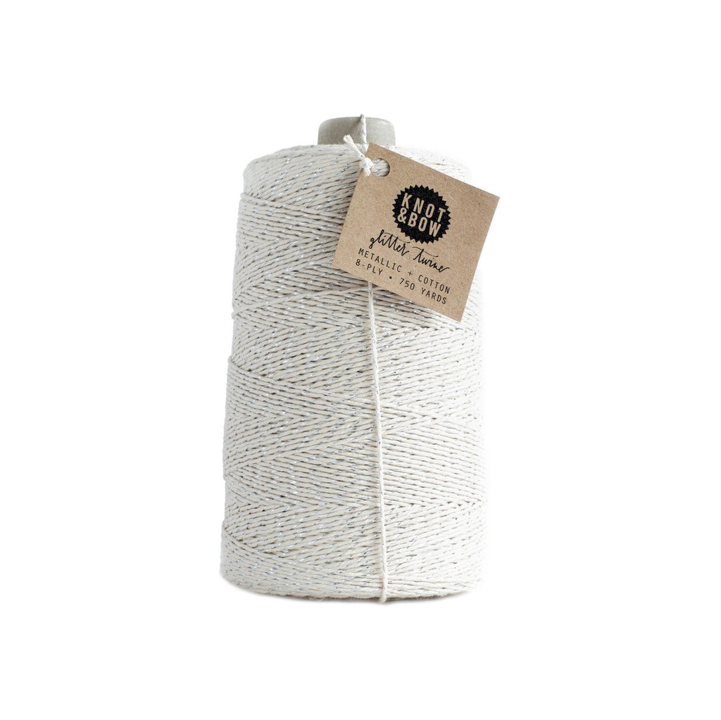Jumbo Glitter Twine, Natural + Silver