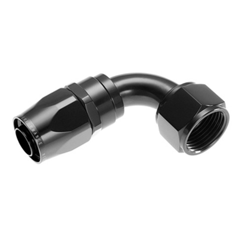 90 Degree Swivel-Seal Female Aluminum Hose End - Black