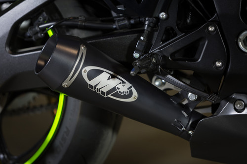 2017 GSXR1000 GP Style Full System with Stainless Steel Tubing and BLACK SATIN Muffler