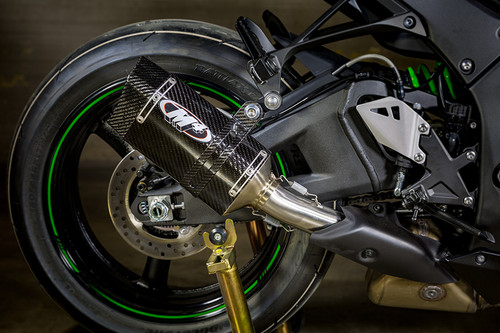 2016-2017 KAW ZX10R Tech 1 Style Carbon Slip On (Retains Stock Catalytic Converter)