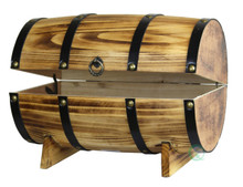 Wooden Barrel Treasure Chest