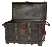 Antique Style Distressed Wooden Pirate Treasure Chest