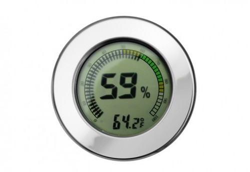 Digital Hygrometer - Polished Silver