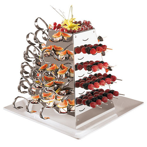 S/S Rotating Buffet Serving Pyramid, L 8.625 x W 8.625 x H 12.125 S/S Rotating Buffet Serving Pyramid, L 8.625 x W 8.625 x H 12.125
