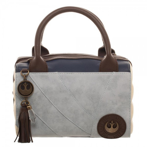 Rey Canvas and Faux Leather Dotty Satchel