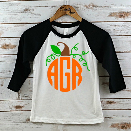 Pumpkin Monogram Youth Raglan