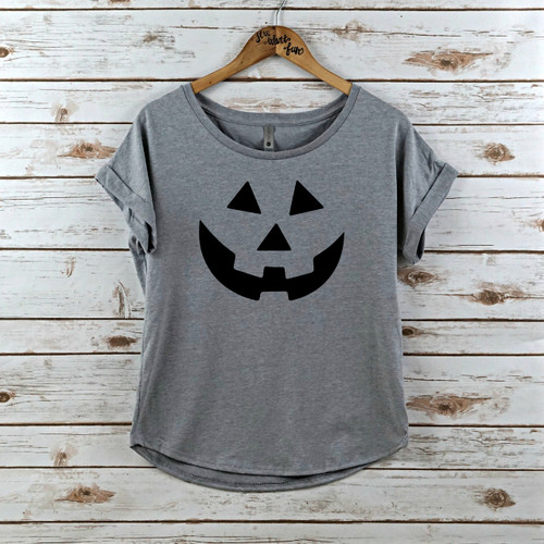 Jack-O-Lantern Rolled Sleeve Dolman