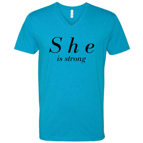 She is strong V Neck