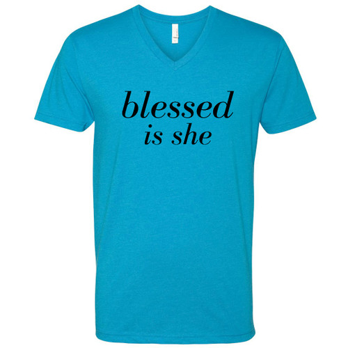 Blessed is she V Neck