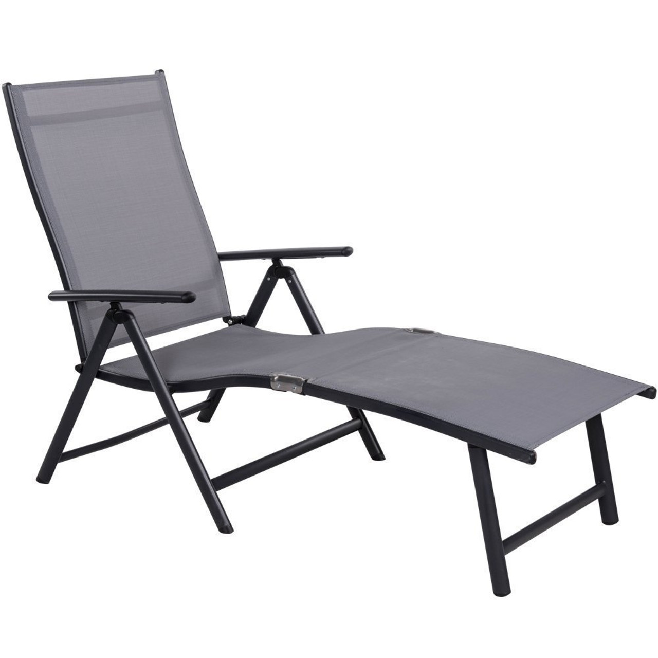 Aluminum Beach Yard Pool Folding Chaise Lounge Chair Recliner