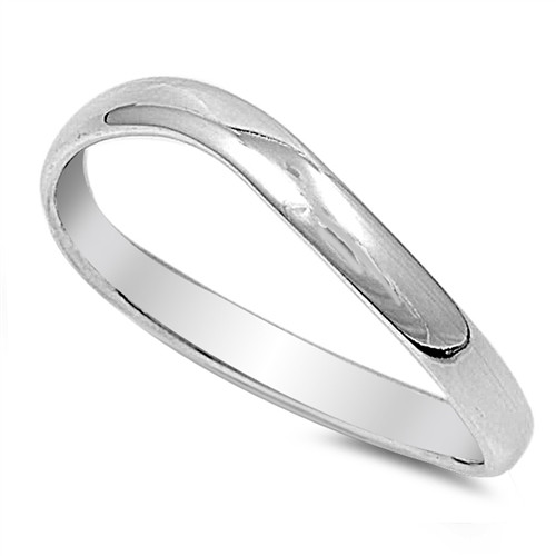 925 Sterling Silver Plain Curved Wedding Ring 3mm Band Shendell S Brand New Sterling Silver 925 Curved Wedding Band Ring