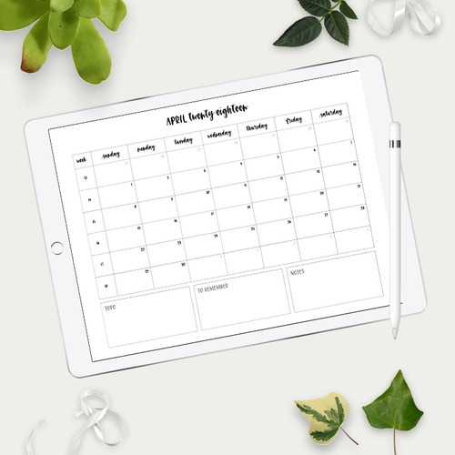 2018 Monthly Calendar Templates