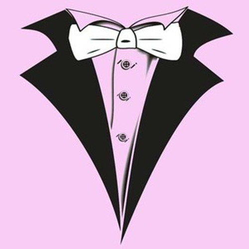 Tuxedo T-shirt in Unisex Pale Pink with White Tie